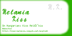 melania kiss business card